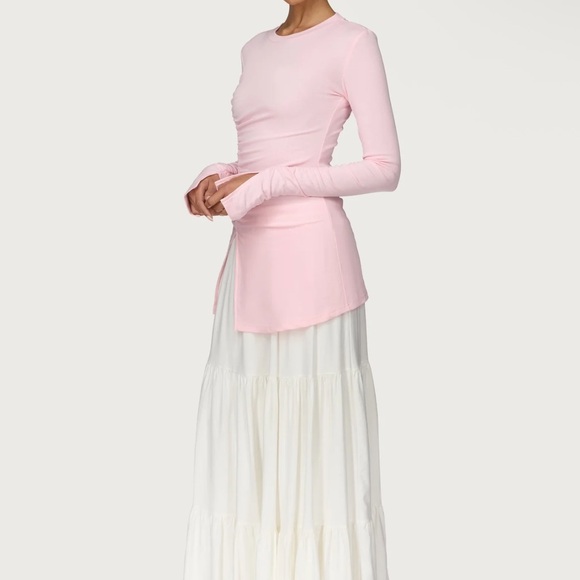 Veiled pink long sleeve top. New with tags. Small. - Picture 6 of 6